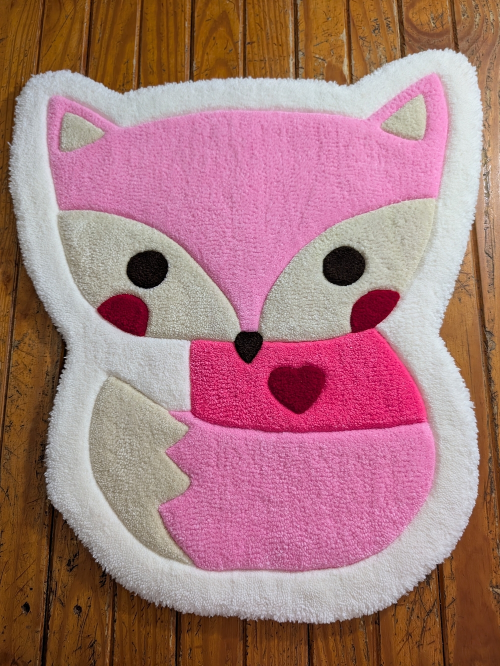 Handmade Pink Fox Accent Rug - Plush Home Accent